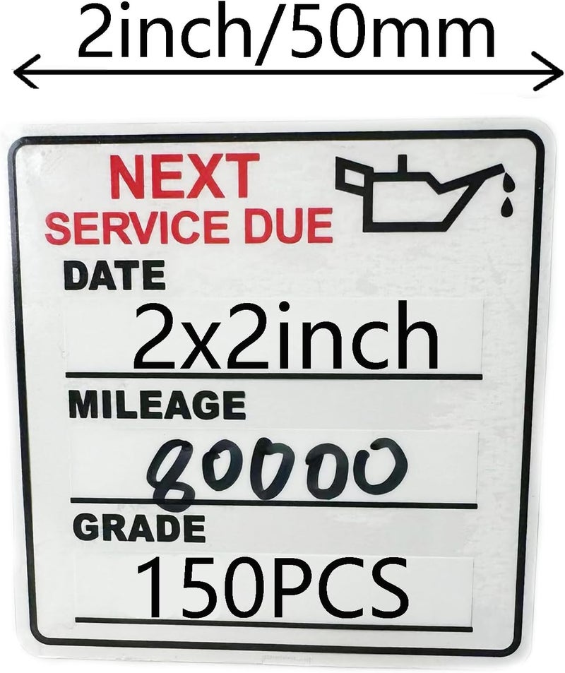 Chardime Oil Change Stickers，150pcs 2x2 inch Oil Change Stickers for windscreen - Easy to use and Remove(red) - Image 2